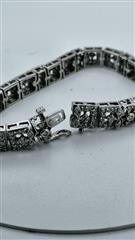 Gold-Diamond Bracelet 99 Diamonds 2.97 Carat T.W. 14K White Gold 31.2g